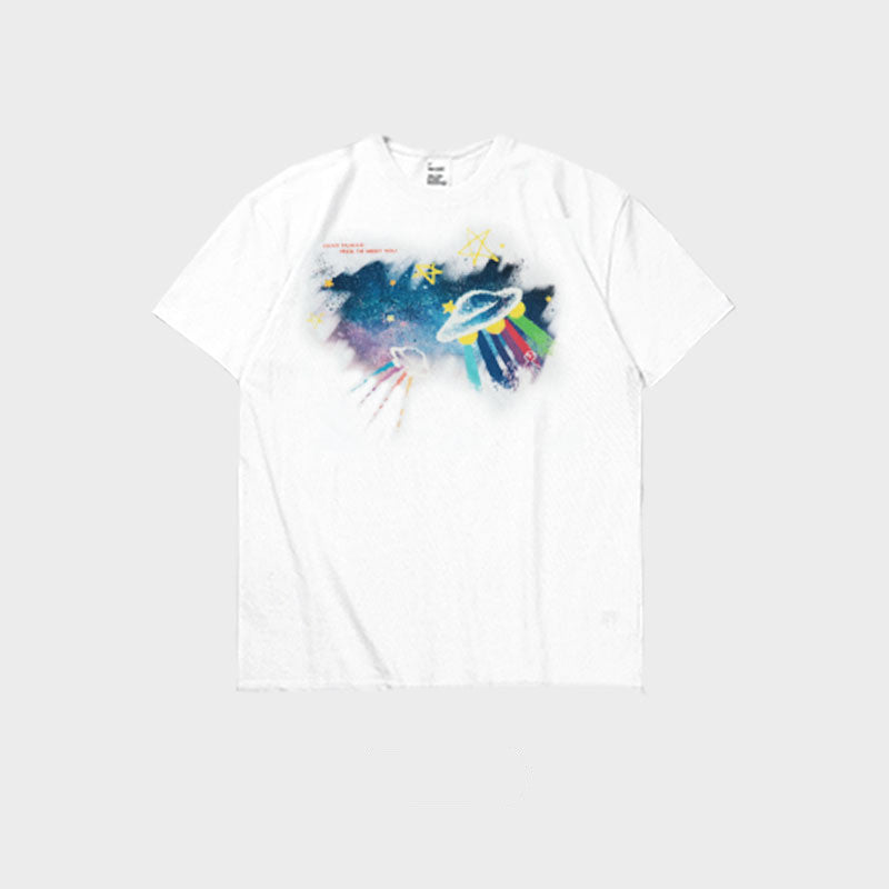 Cotton short sleeve loose t-shirt