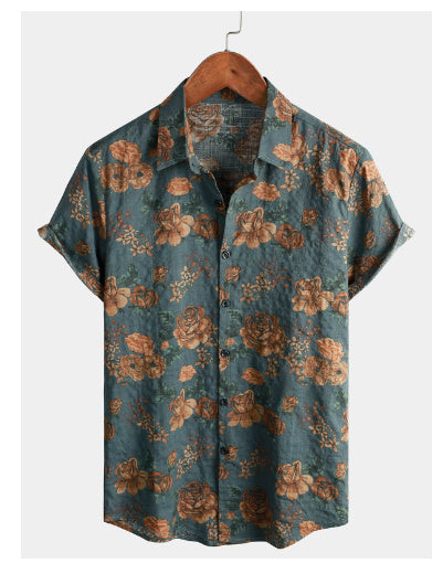 Casual Cardigan Top Digital Printed Shirt