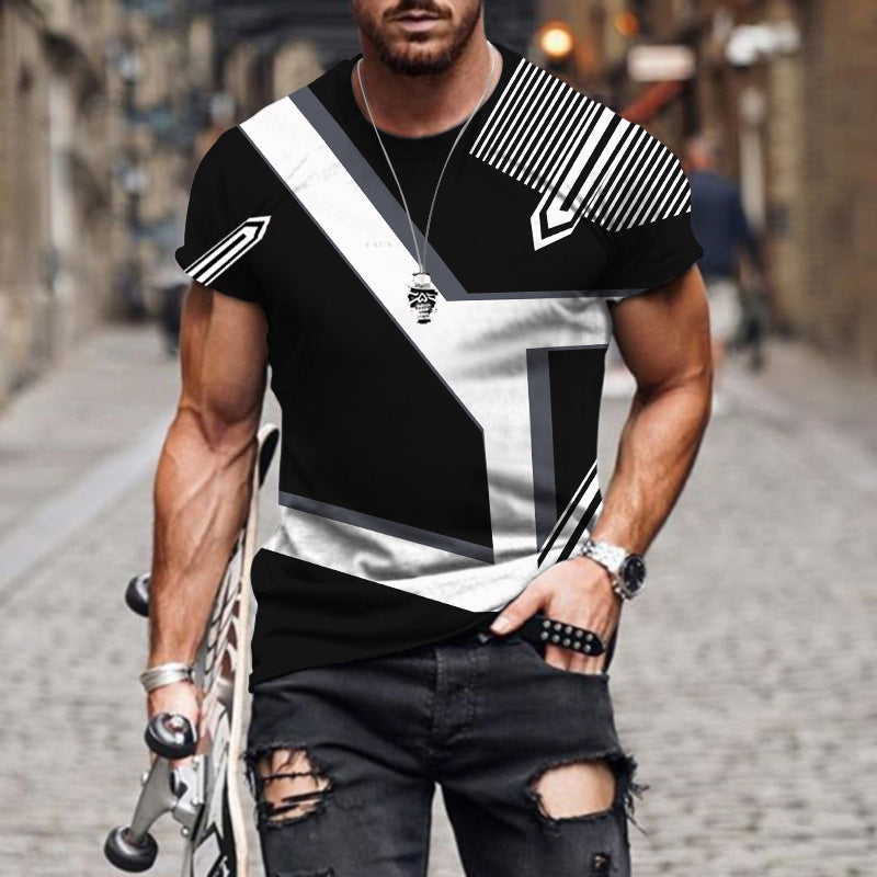 Men's Pattern Art Design Short-sleeved Shirt