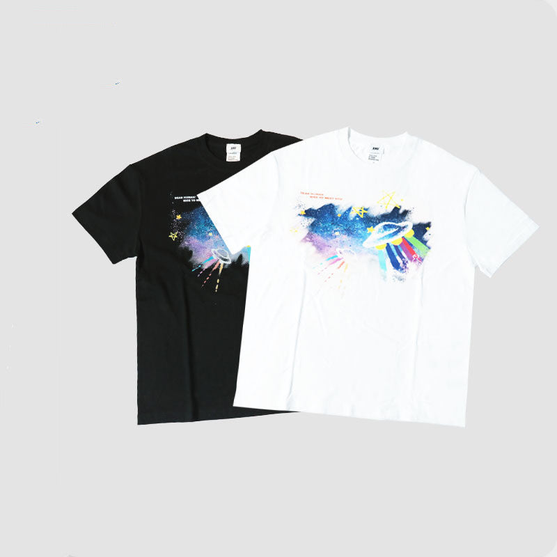 Cotton short sleeve loose t-shirt