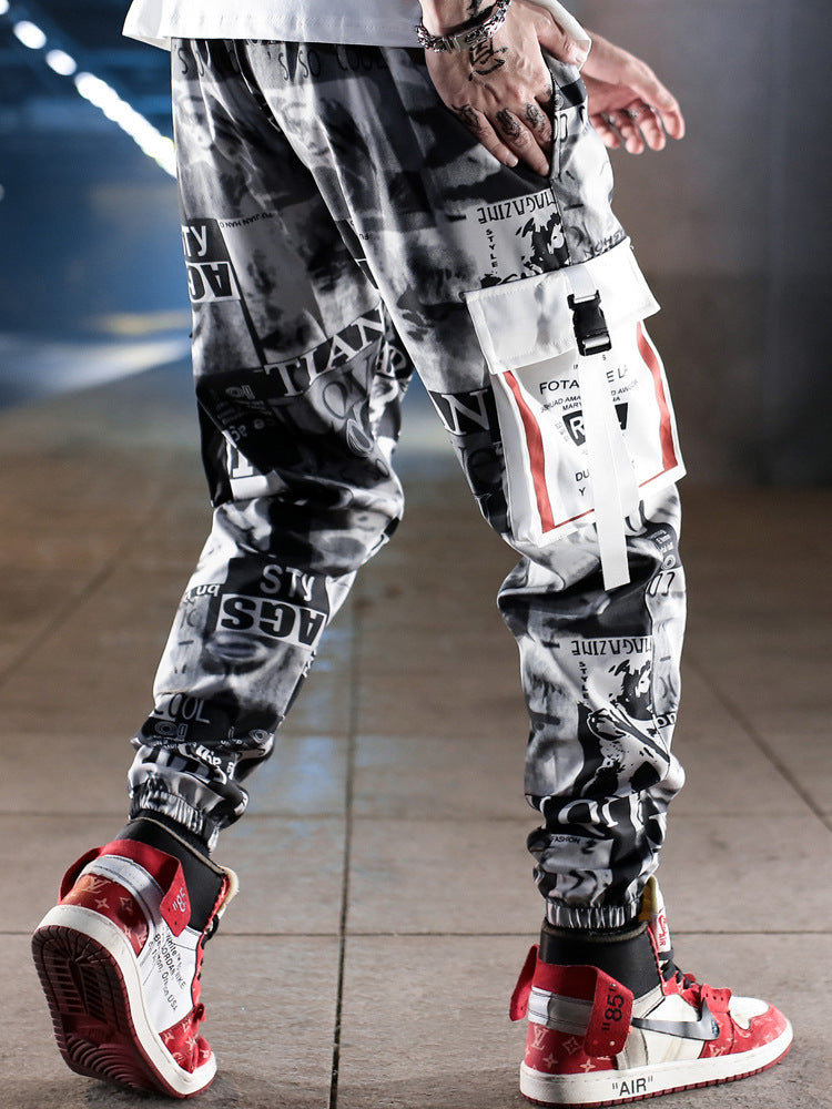 Spring And Summer Hip-hop Pants Boys Nine-point Trend Ins Overalls Men's Tide Brand Harem Pants