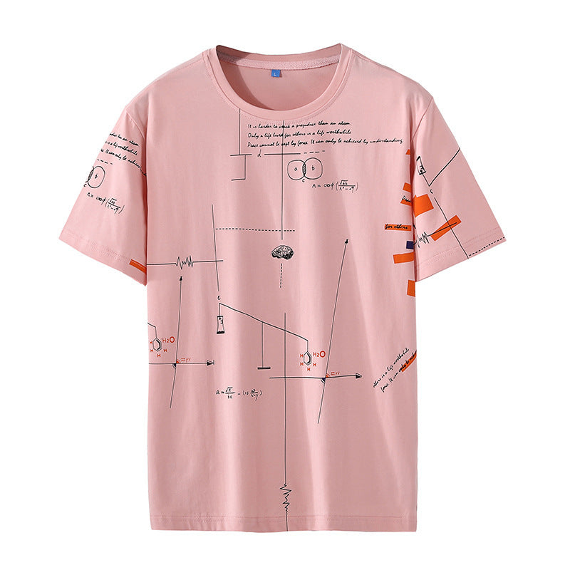 Summer graffiti loose cotton half sleeve