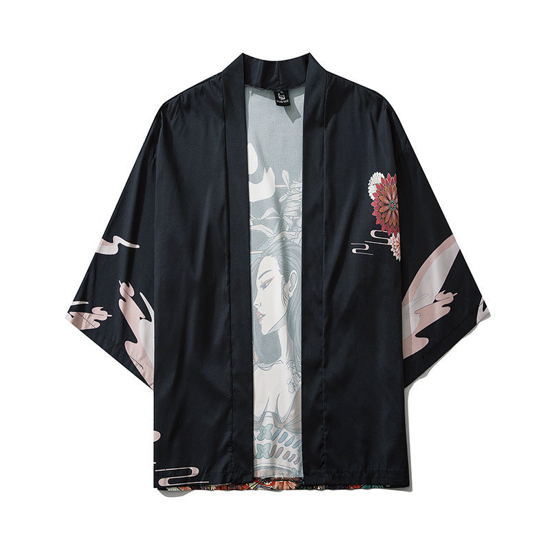Printed Kimono  Sleeve Shirt