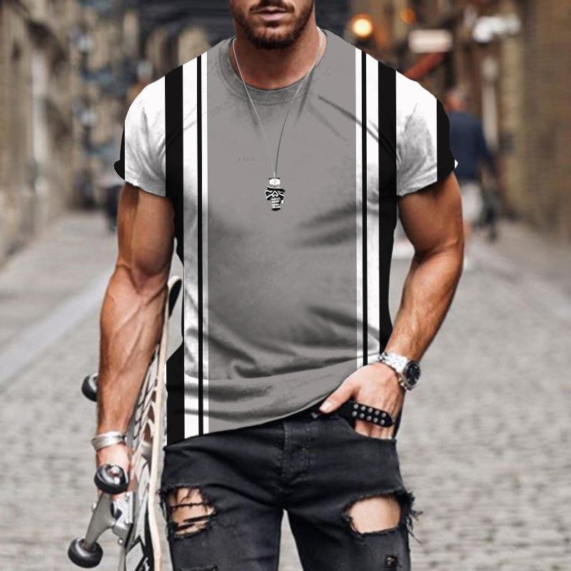 Men's Pattern Art Design Short-sleeved Shirt