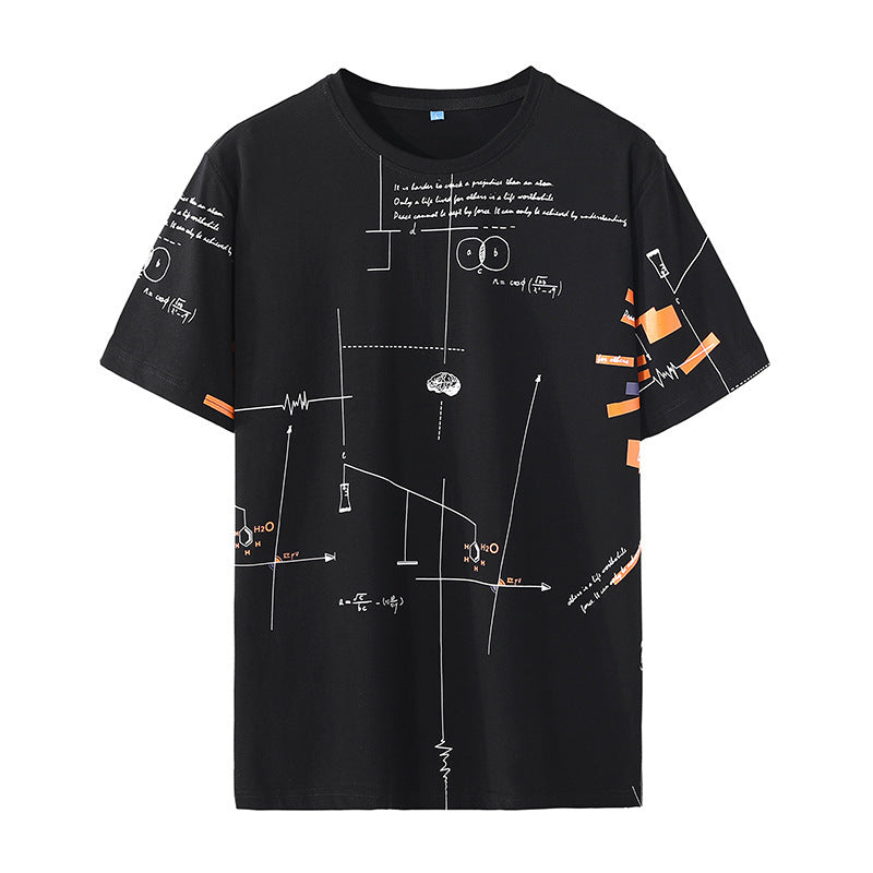 Summer graffiti loose cotton half sleeve