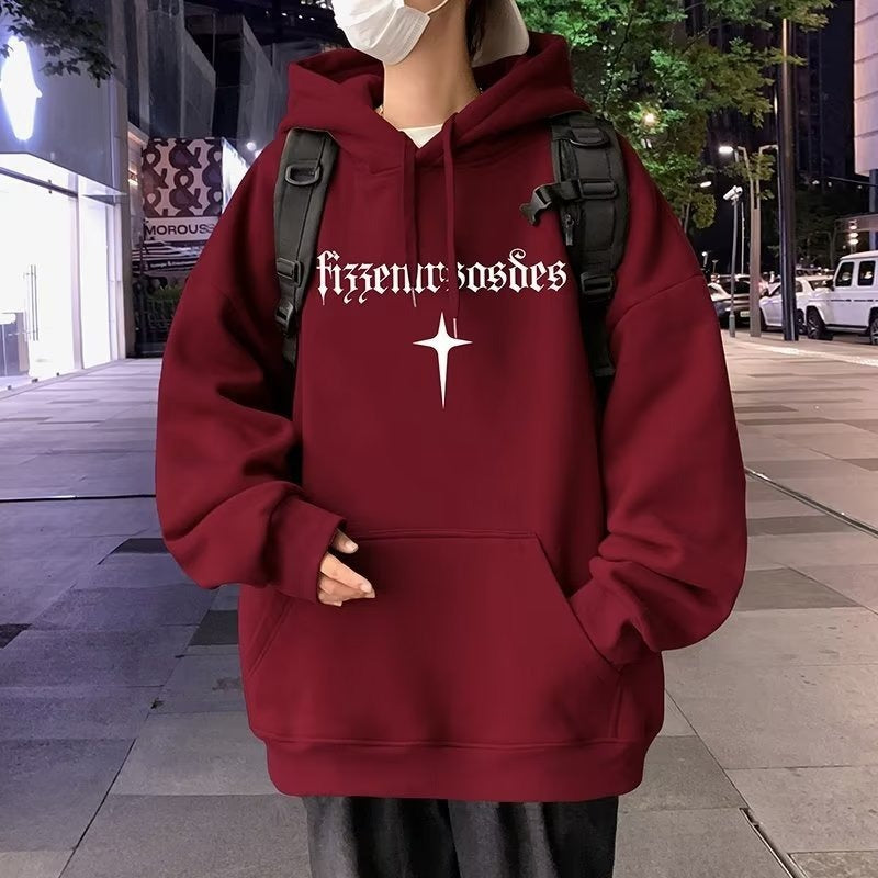 American High Street Print Heavy Hooded Loose