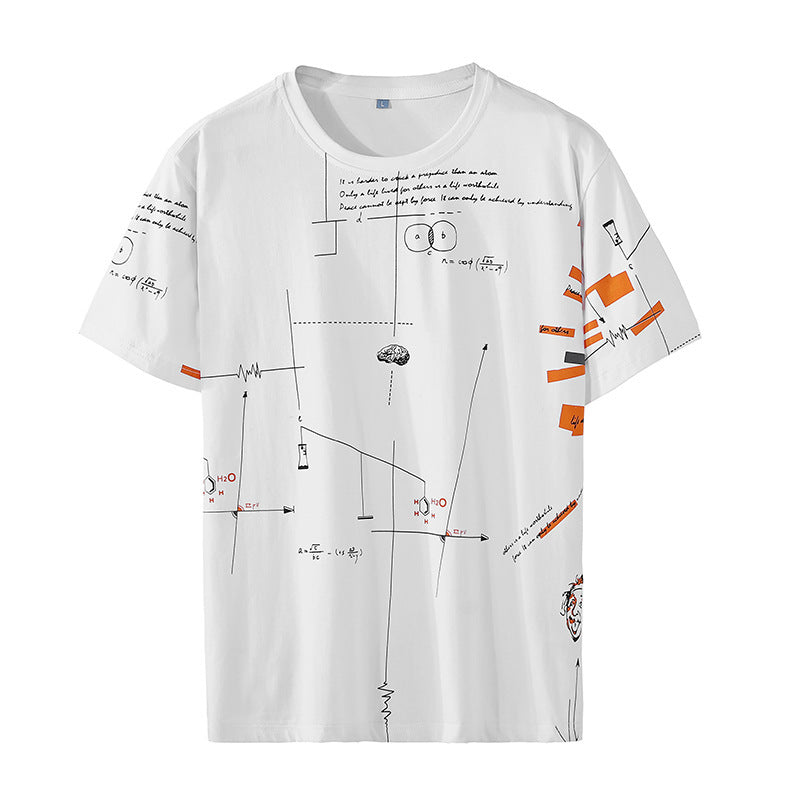 Summer graffiti loose cotton half sleeve