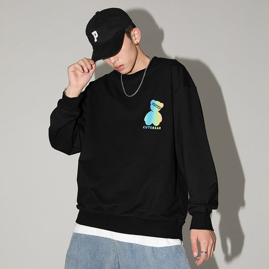 Trendy Luminous Autumn Loose Long-sleeved Sweater Men