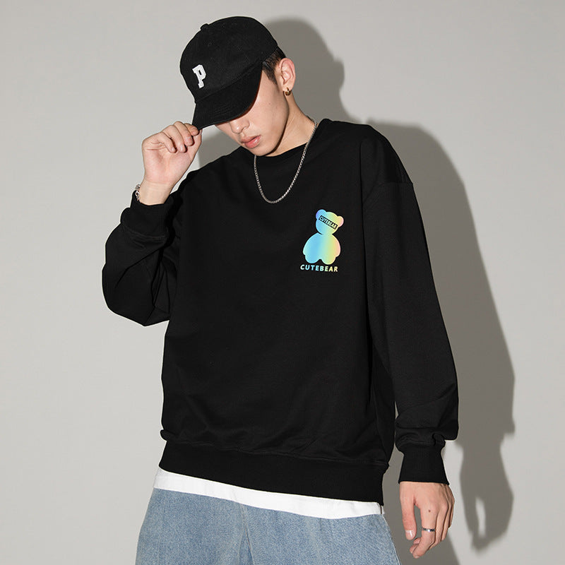 Trendy Luminous Autumn Loose Long-sleeved Sweater Men