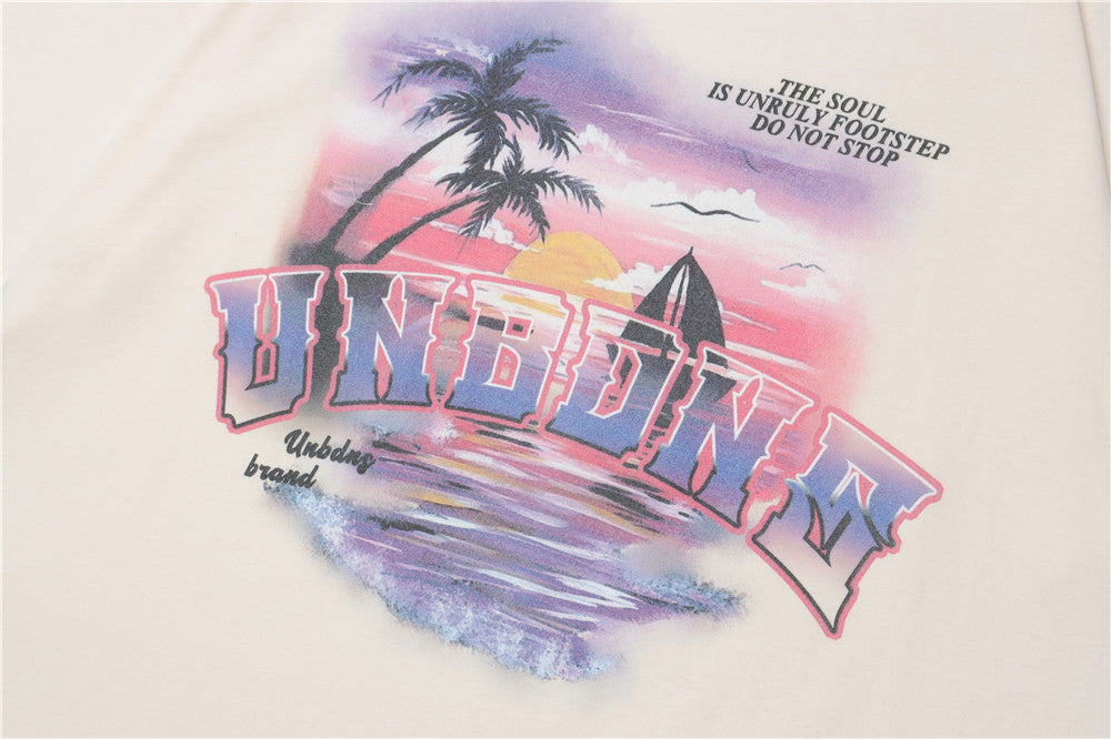 Men's Urban Landscape Print Short Sleeve T-shirt