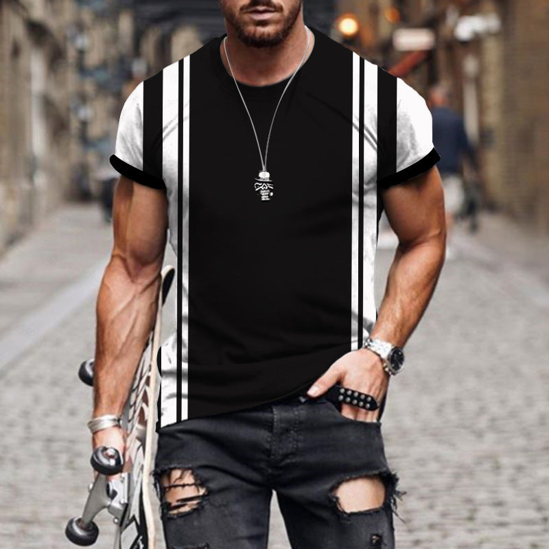 Men's Pattern Art Design Short-sleeved Shirt