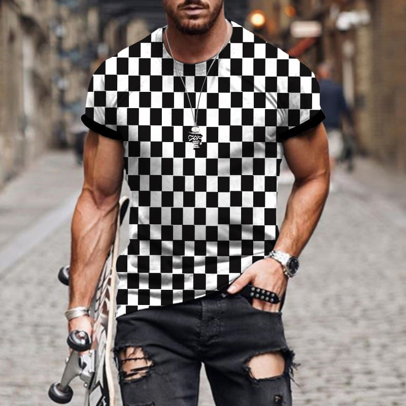 Men's Pattern Art Design Short-sleeved Shirt