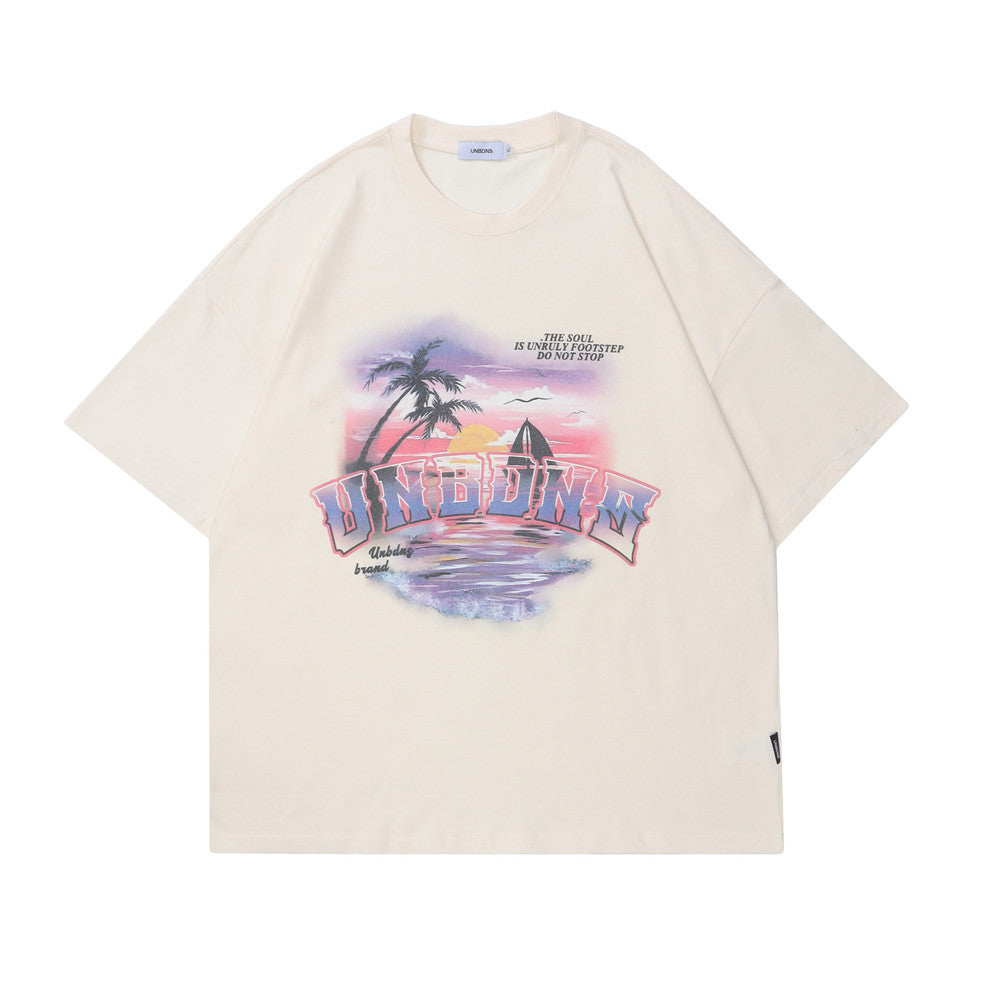 Men's Urban Landscape Print Short Sleeve T-shirt